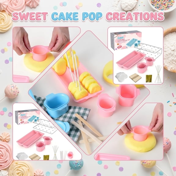 Cakesicle Cutter, Cakesicle Mold Set with 2 Tray (9in), Cake Pop Mold with 100 Sticks, 100 Bags and 100 Ribbons, Baking Tools for Christmas Home Birthday Party Wedding Desserts
