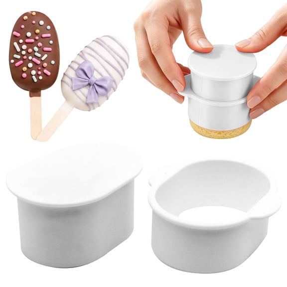 Cakesicle Cutter, Round Cake Pop Mold, Cake Pop Pusher Press, Ice Cream Cake Cutter, Baking Tools for Cakesicles, Cake Pop Mold with Pusher, Birthday Parties Wedding Cake Making Tools,White