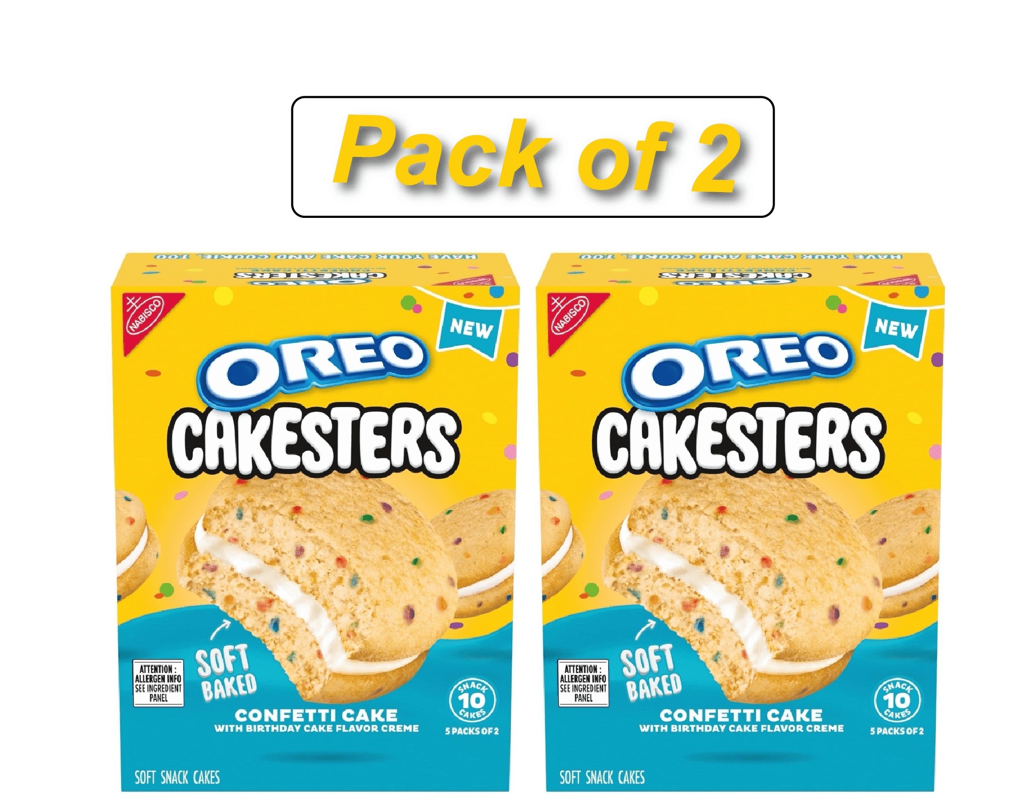Cakesters Confetti Cake Soft Snack Cakes, Snack Packs (Pack of 2)
