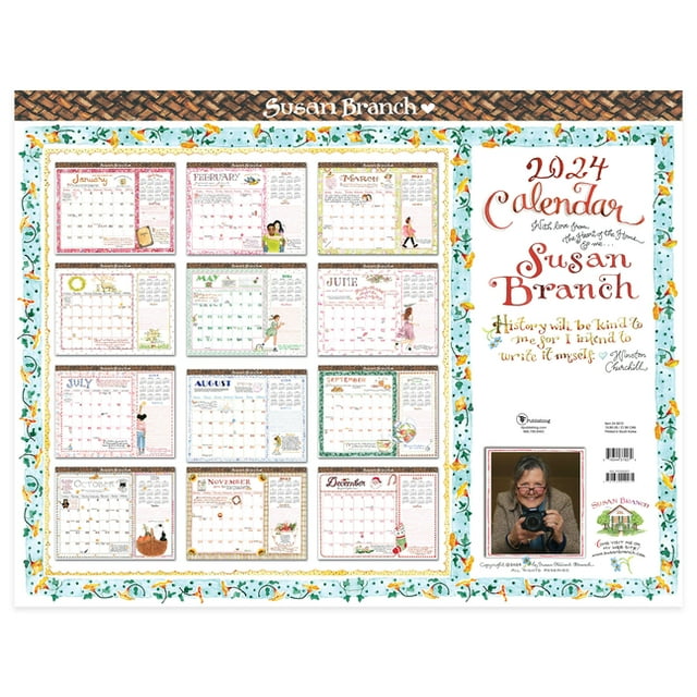 Cal 2024 Susan Branch Large Desk Pad Monthly Blotter (Other)
