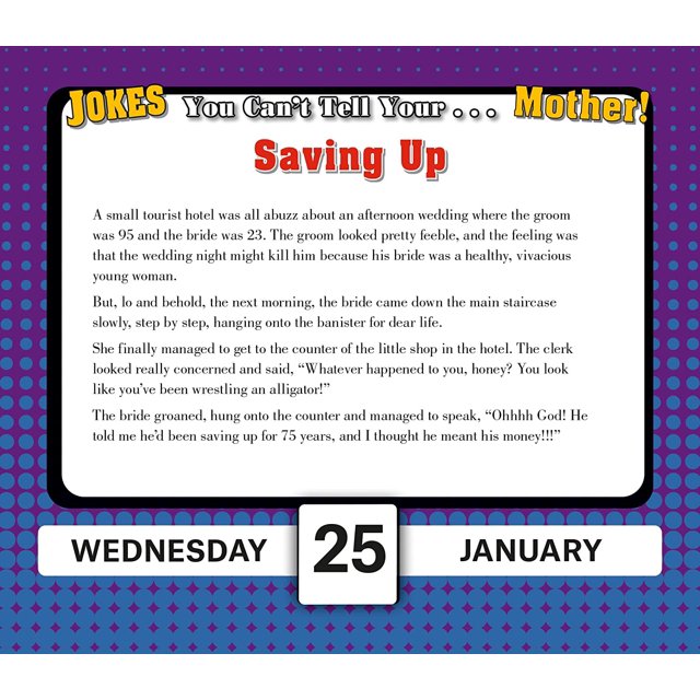 Jokes You Can't Tell Your Mother Calendar 