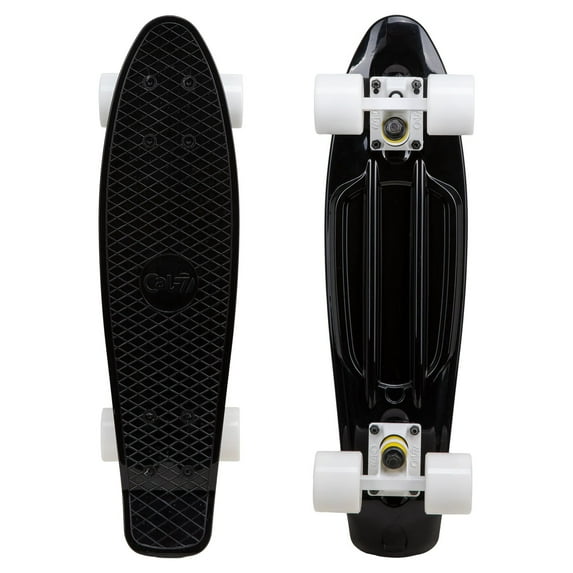 Cal 7 22.5" Complete Retro Design Mini Cruiser Skateboard (Onyx)