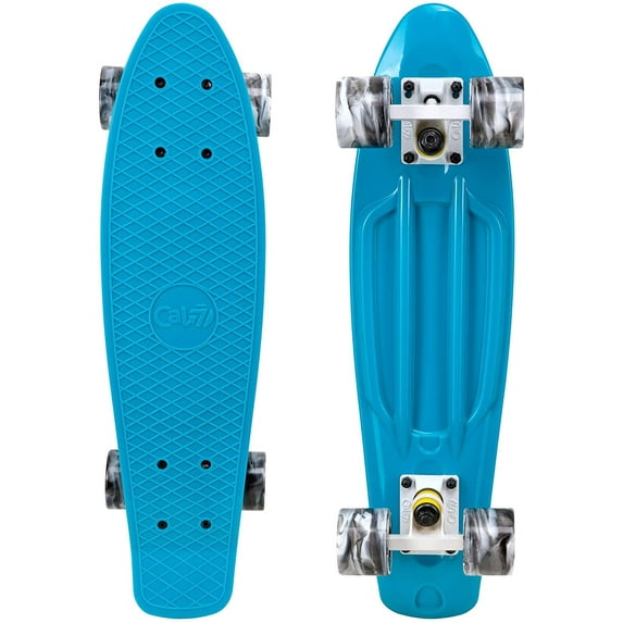 Cal 7 22.5 In. Complete Mini Cruiser Plastic Skateboard with Swirl Wheels