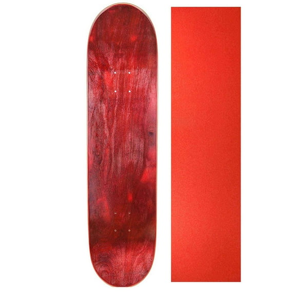 Cal 7 Blank Maple Skateboard Deck with Color Grip Tape | 8.5 Inch | Red