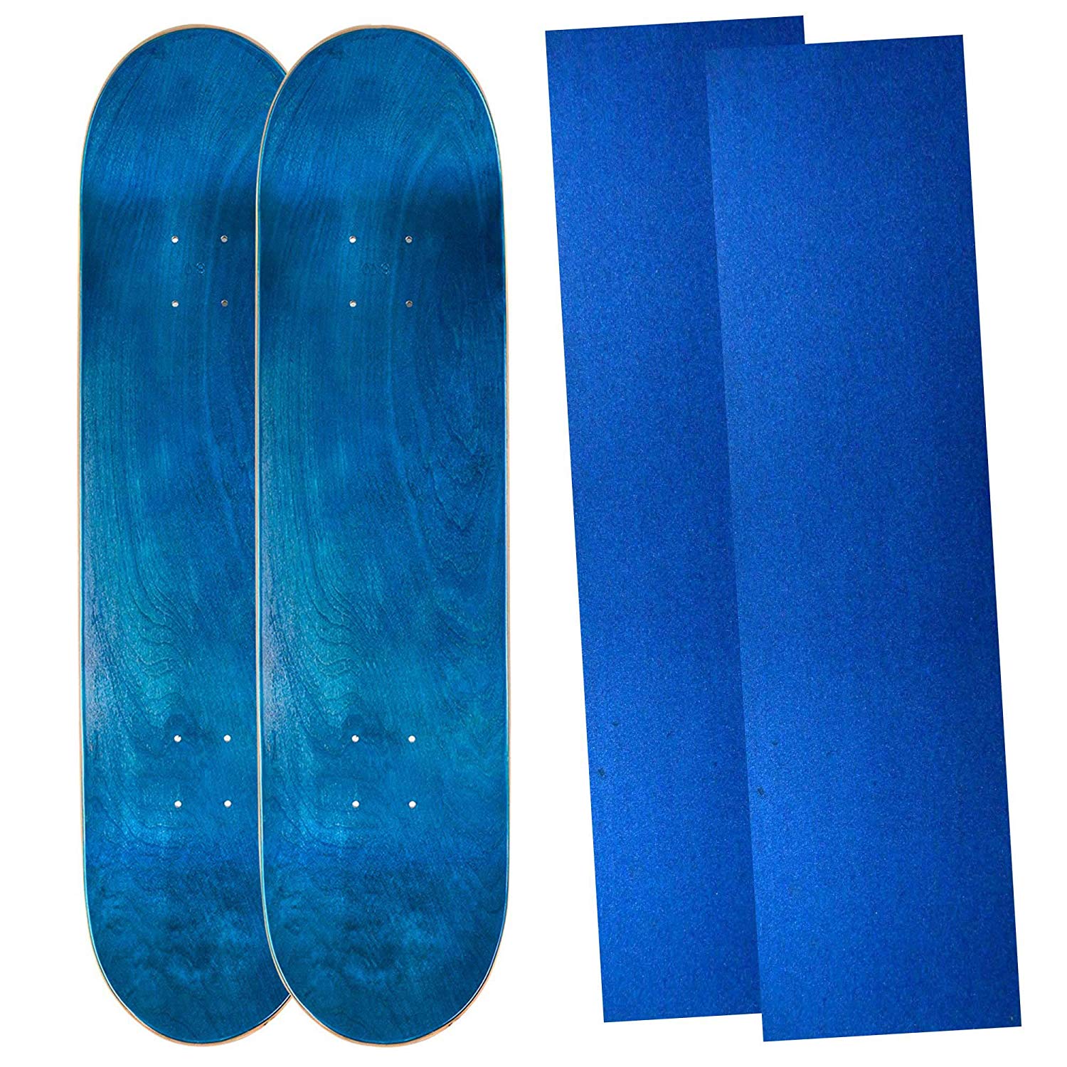 Cal 7 Blank Maple Skateboard Deck with Color Grip Tape | 8.5 Inch | Two Pack (Blue) - image 1 of 3