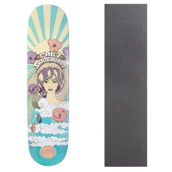 Cal 7 Graphic Skateboard Deck With Grip Tape | Canadian Maple | 8.0 Inch (Psychedelic)