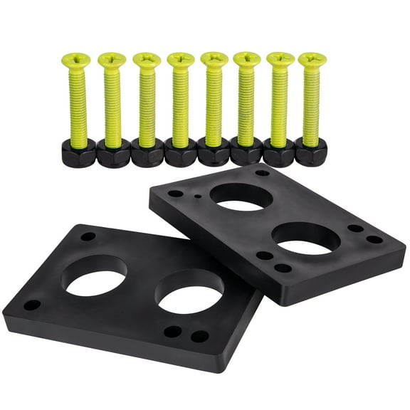 Cal 7 Skateboard 1/4" Riser Pads and 1.25" Hardware (Neon Yellow)