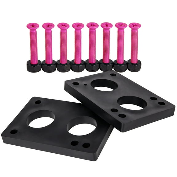 Cal 7 Skateboard 1/4" Riser Pads and 1.25" Hardware (Pink)