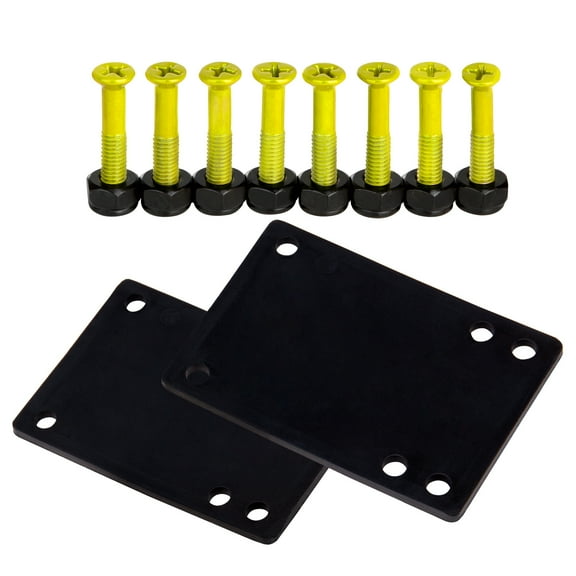 Cal 7 Skateboard 1/8" Riser Pads and 1" Hardware (Neon Yellow)