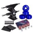 thumbnail image 1 of Cal 7 Skateboard Combo, 5.25" Black Trucks, 52mm 99A Wheels, Bearings/Hardware Set (Blue Wheels), 1 of 3