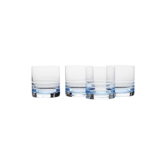 Cal Blue Ombre Double Old Fashioned Glasses, Set of 4