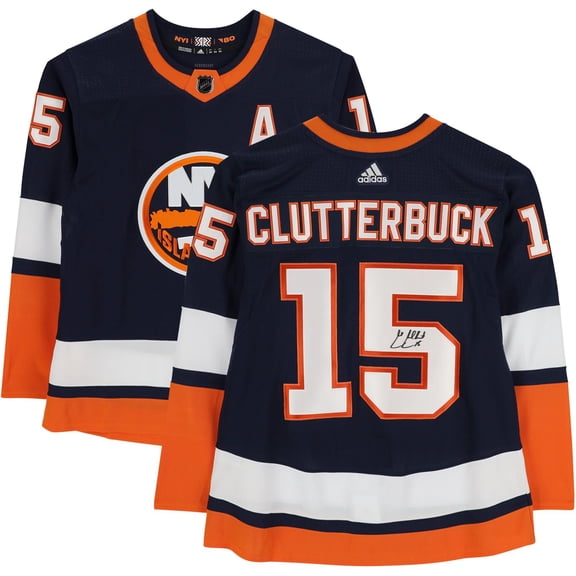 Cal Clutterbuck Navy New York Islanders Autographed adidas 2020 Reverse Retro Jersey