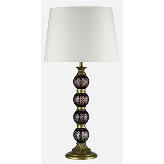 Cal Elizabethe - One Light Monroe Table Lamp, Cocoa Finish with Cut Cobalt Glass