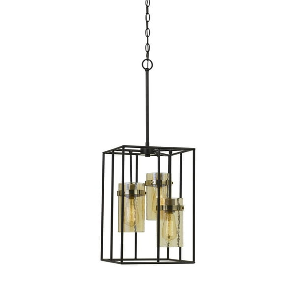 Cal Lighting 60W X 3 Cremona Glass Pendant Fixture (Edison Bulbs Not Included)