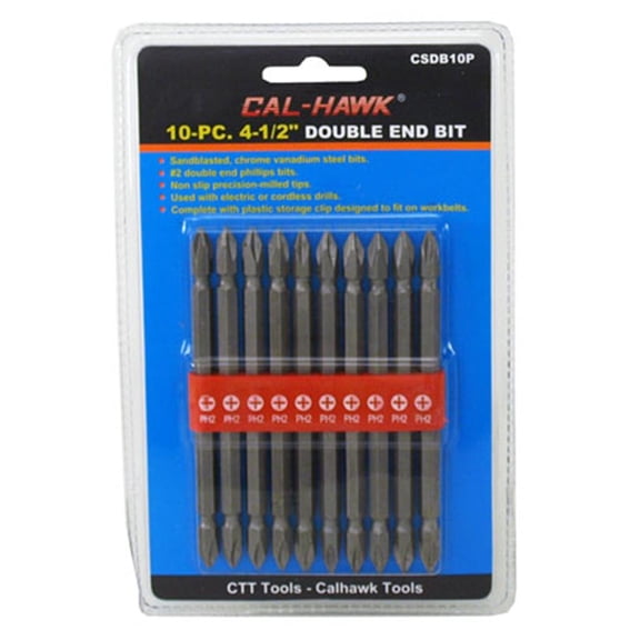 "Cal Hawk Tools 10-pc. 4-1/2"" Double End Bit"