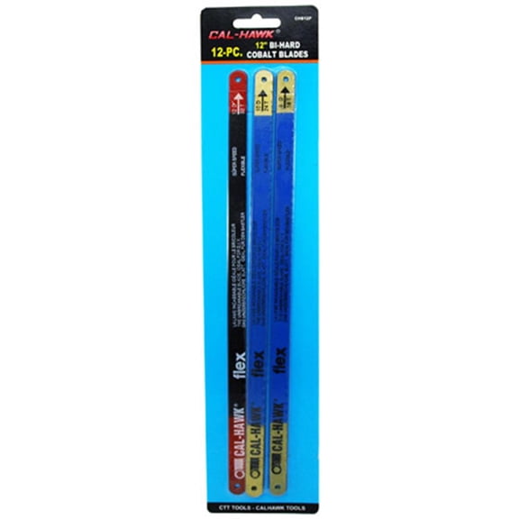 "Cal Hawk Tools 12-pc. 12"" Bi-Hard Cobalt Blades"