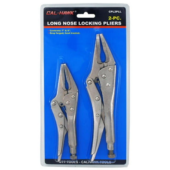 "Cal Hawk Tools 2-pc. Long Nose Locking Pliers Set"