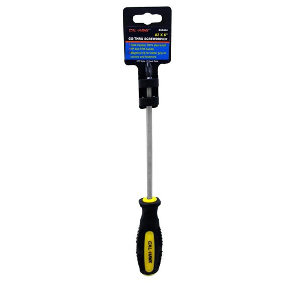 "Cal Hawk Tools #2 x 6"" Go-Thru Screwdriver"