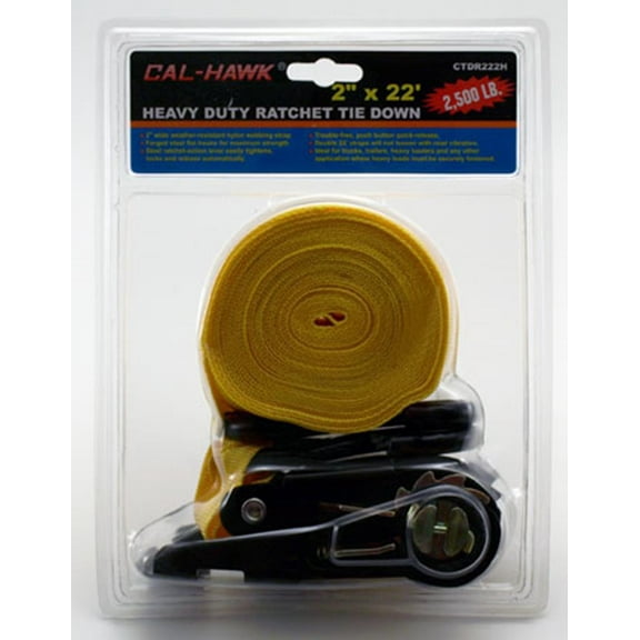 "Cal Hawk Tools 22' x 2"" Heavy Duty Ratchet Tie Down"
