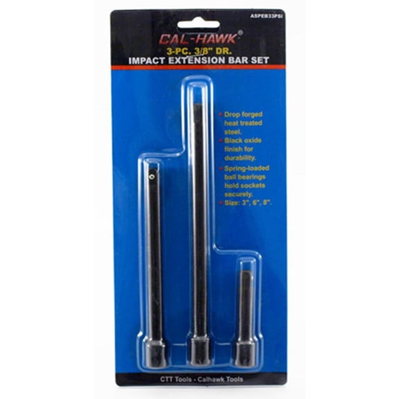"Cal Hawk Tools 3-pc. 3/8"" Drive Impact Extension Bar Set"