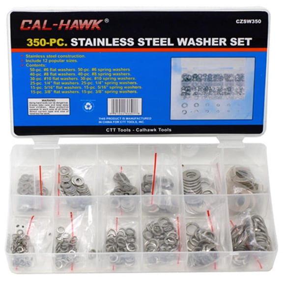 Cal Hawk Tools 350-pc. Stainless Steel Washer Set