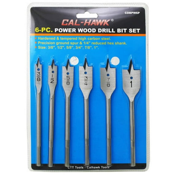 "Cal Hawk Tools 6-pc. Power Wood Drill Bit Set"