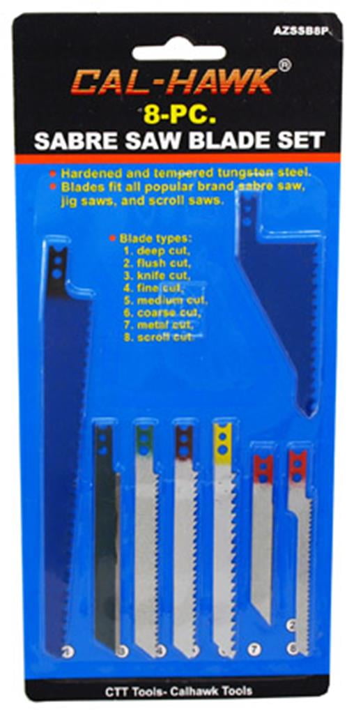 Cal Hawk Tools 8-pc. Sabre Saw Blade Set