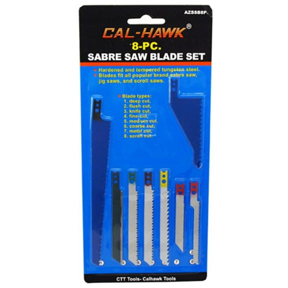 Cal Hawk Tools 8-pc. Sabre Saw Blade Set