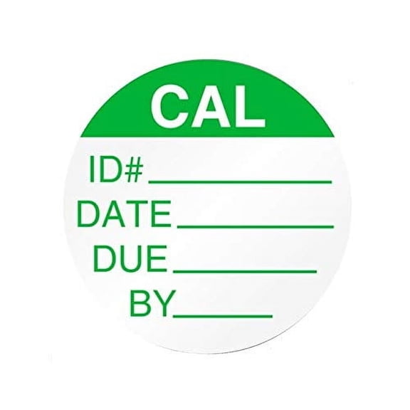 "Cal ID" Calibration Label, 3/4" Round, Flexible White Vinyl with Permanent Adhesive in Dispenser Box - Roll of 250 Labels$$Tools & Hardware Other