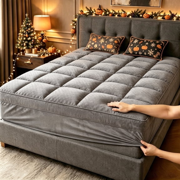 Cal KING mattress topper, soft and lightweight thin mattress for summer, available in various sizes