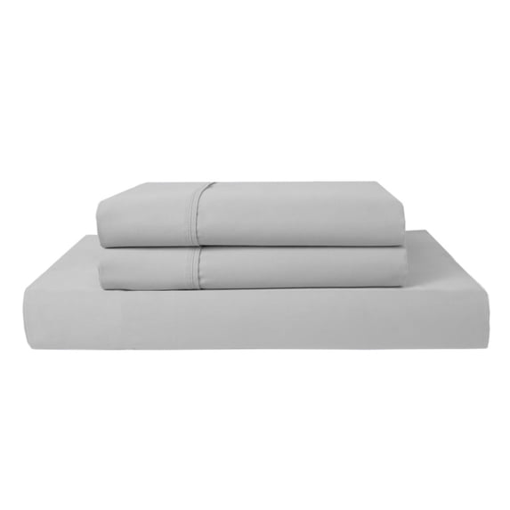 Cal-King 3-PC (1 Fitted + 2 Pillowcases) Pure Organic Bed Sheet Set 1000-Thread Count, 30" Deep Pockets - Light Grey
