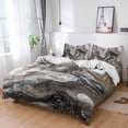 thumbnail image 1 of Cal King 4 Piece Bedding Set Abstract Brown Gray Marble Soft Breathable Duvet Cover and Pillowcase,Modern Watercolor Liquid Duvet Cover Set Washable Bed Sheets for Bedroom Dormitory Guest Room, 1 of 9