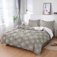thumbnail image 1 of Cal King 4 Piece Bedding Set Abstract Dandelion on Grey Soft Breathable Duvet Cover and Pillowcase,Vintage Blossom Floral Duvet Cover Set Washable Bed Sheets for Bedroom Dormitory Guest Room, 1 of 9