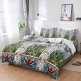 thumbnail image 1 of Cal King 4 Piece Bedding Set Butterfly Spring Colorful Flower Soft Breathable Duvet Cover and Pillowcase,Abstract Floral Green Leaves Duvet Cover Set Bed Sheets for Bedroom Dormitory Guest Room, 1 of 9