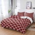 thumbnail image 1 of Cal King 4 Piece Bedding Set Morocco Ethnic Pattern Soft Breathable Duvet Cover and Pillowcase,Modern Geometric on Burgundy Red Duvet Cover Set Washable Bed Sheets for Bedroom Dormitory Guest Room, 1 of 9
