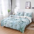 thumbnail image 1 of Cal King 4 Piece Bedding Set Ocean Jellyfish Shell Seaweed Soft Breathable Duvet Cover and Pillowcase,Marine Life Underwater World Duvet Cover Set Washable Bed Sheets for Bedroom Dormitory Guest Room, 1 of 9