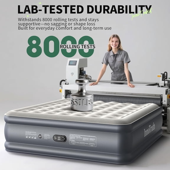 Cal King Air Mattress with Built in Pump, Keep Feet from Dangling, Extra Length Inflatable Blow up Mattress, Luxury Comfort for People(190CM Height), Ideal for Guest & Home, 700lbs