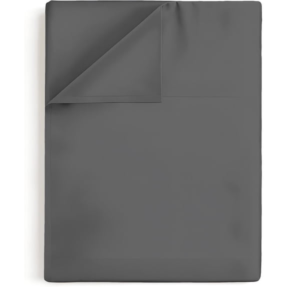 Cal King Flat Sheet - 100% Egyptian Cotton, 600 Thread Count Sateen Weave - Ultra-Soft, Breathable, and Cooling - Premium Hotel-Quality Top Sheet Only - (Dark Grey, Cal King)