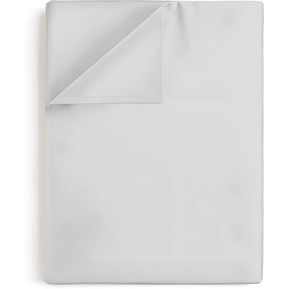 Cal King Flat Sheet - 100% Egyptian Cotton, 600 Thread Count Sateen Weave - Ultra-Soft, Breathable, and Cooling - Premium Hotel-Quality Top Sheet Only - (Silver, Cal King)