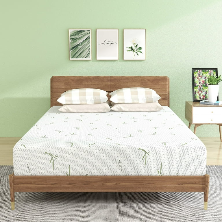 Cal King Mattress 8 inch Memory Foam Mattress Bed in a Box with Green Tea Cooling Gel Made in USA