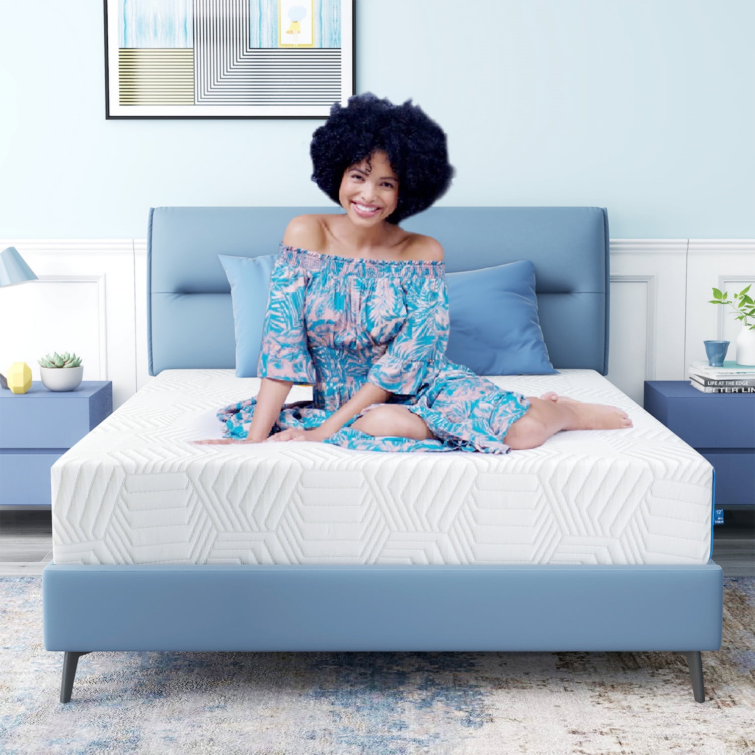 Cal King Mattress Bed in a Box, Memory Foam Mattress infused with Green