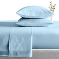 thumbnail image 1 of Cal-King Size 3 Piece Duvet Cover with 4 Piece Sheet Set - 7 Piece 100% Egyptian Cotton - Zipper Closure Quilt Cover with 12" Deep Pocket Fitted Sheet - 400TC Bedding - Light Blue Solid., 1 of 9