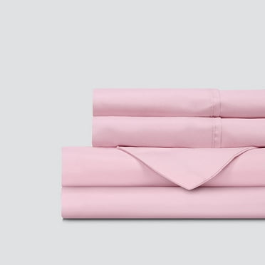 Cal- King Size 6 Piece Sheet Set,600TC, 100% Egyptian Cotton - 16" Deep Pocket Fitted Sheet - Pink Solid.