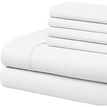 Cal- King Size 6 Piece Sheet Set,600TC, 100% Egyptian Cotton - 16" Deep Pocket Fitted Sheet - White Solid.