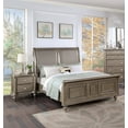 thumbnail image 1 of Cal King Size Bed And 2x Nightstands Grey Finish Upholstered HB Bedroom Furniture 3pc Set Gorgeous Classic Luxury Wooden Veneer, 1 of 6
