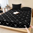 thumbnail image 1 of Cal.King Size Fitted Sheet Set - Black Halloween 3 Piece Bedding Sets 16" Deep Pocket Fitted Sheet with 2 Pillowcases, Checkered Bat Bow Brushed Microfiber Hotel Luxury Bed Sheets, 1 of 9