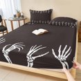 thumbnail image 1 of Cal.King Size Fitted Sheet Set - Halloween 3 Piece Bedding Sets 16" Deep Pocket Fitted Sheet with 2 Pillowcases, Brown Country Spooky Skeleton Hands Brushed Microfiber Hotel Luxury Bed Sheets, 1 of 9