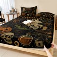 thumbnail image 1 of Cal.King Size Fitted Sheet Set - Halloween 3 Piece Bedding Sets 16" Deep Pocket Fitted Sheet with 2 Pillowcases, Retro Ghost Pumpkin Skull Black Cats Autumn Brushed Microfiber Hotel Luxury Bed Sheets, 1 of 9