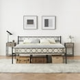 thumbnail image 1 of Cal-King Size Metal Bed Frame with Headboard & Footboard, Heavy Duty Platform Bed with Under Storage, No Box Spring Needed, 1 of 7