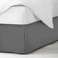thumbnail image 1 of Cal-King Size Pleated Bed Skirt (72" x 84") with 16" Ideal Drop, Wrinkle Free & Soft 100% Microfiber Polyester, Stylish Pleated Bed Valances - Dark Grey Solid., 1 of 5